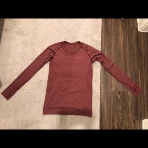 Red Long Sleeve Lululemon Top